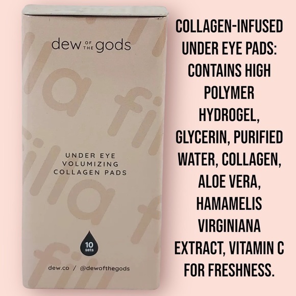 ✨NIB✨ Dew of the Gods Filla Collagen Under Eye Pads (1 tin filled with 10 sets) - Picture 1 of 3